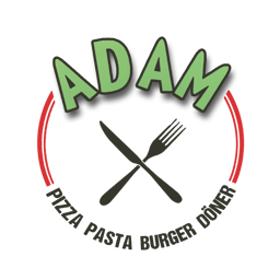 Adam Pizzeria und Burgerhaus logo.
